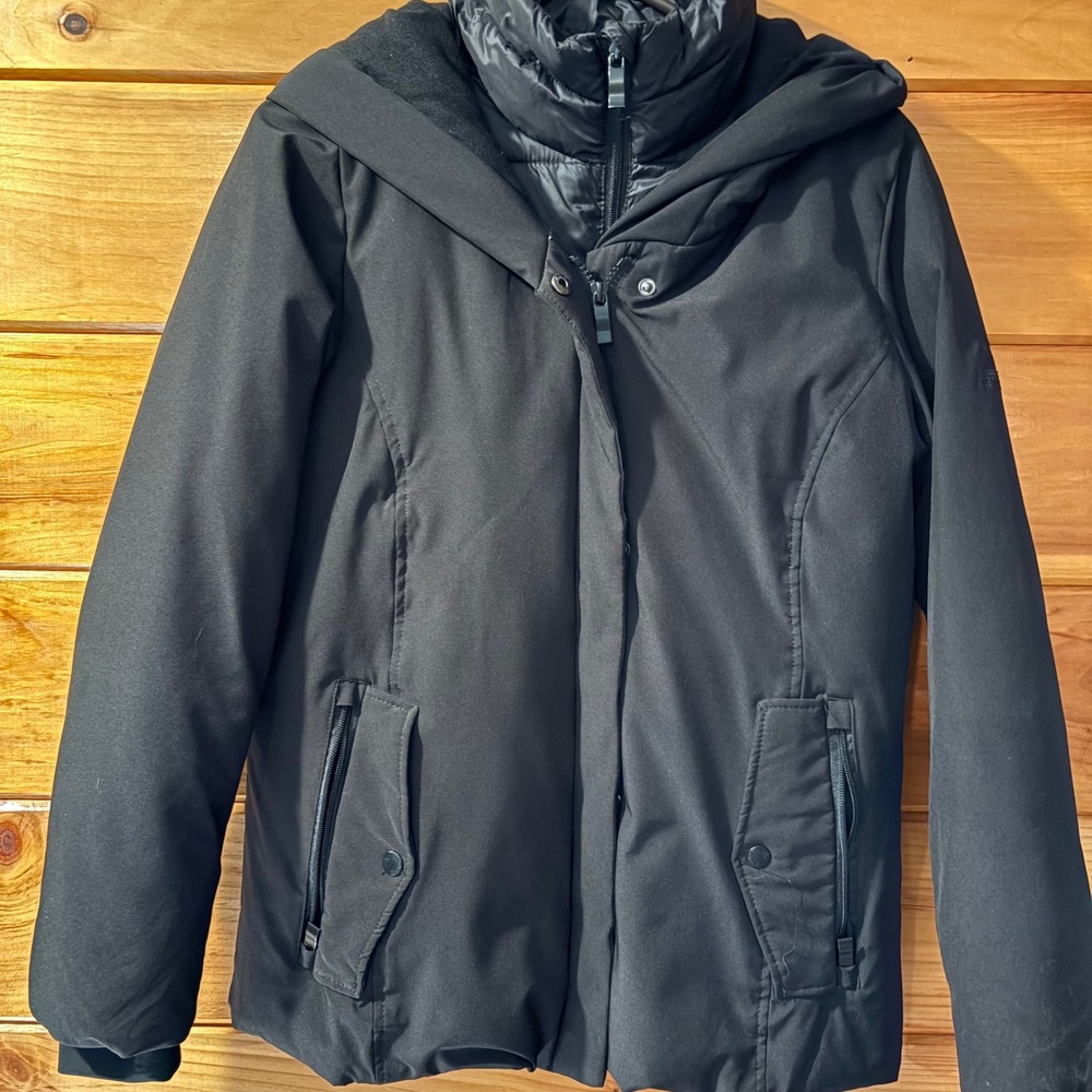 ZeroXposur Black Label Womens Medium Black Hooded Puffer Softshell Jacket Coat